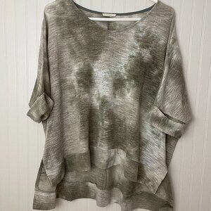 ODDY Tie Dye Boat Neck Oversized Hi Low Top Size Small/Med